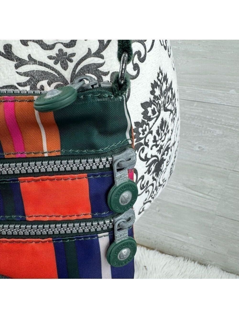 Kipling Alvar Rainbow Striped Nylon Crossbody Purse - Picture 5 of 12